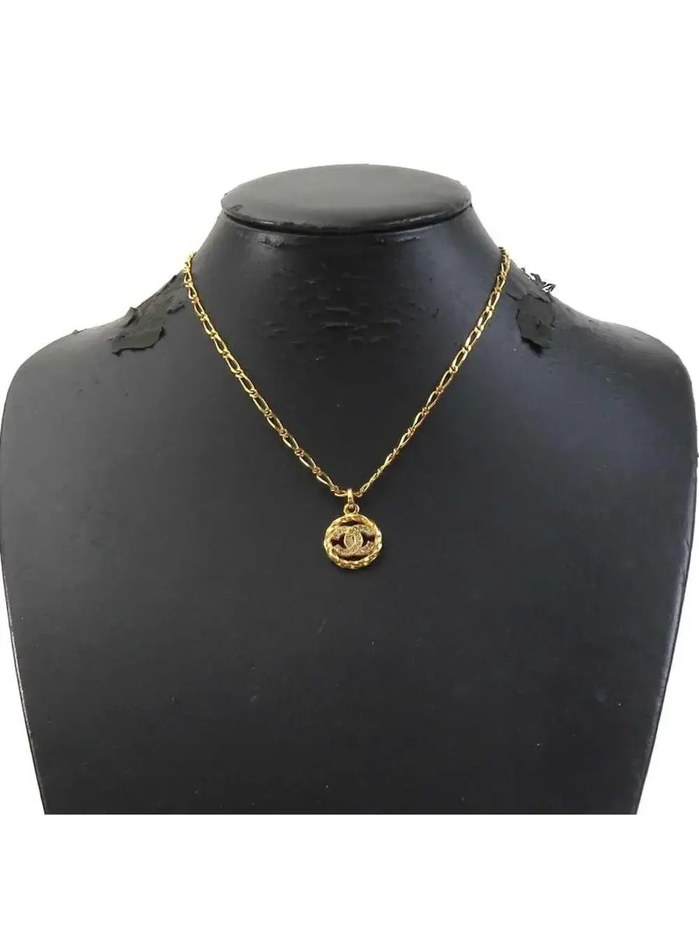 Auth Chanel Cc Logo Necklace #293548C48B